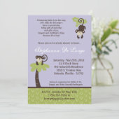 5x7 Monkey Time Zoo Invitation Baby shower animal (Debout devant)