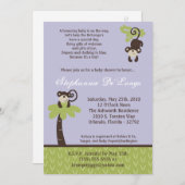5x7 Monkey Time Zoo Invitation Baby shower animal (Devant / Derrière)