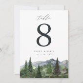 5x7 Mountain Forest Trouwtafel Nummer Kaart (Voorkant)