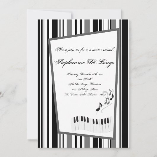 5x7 Music Notes Invitation (Devant)