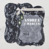5x7 NAVY DIGITAL Uniform Camo Wedding Invitation Kaart (Voorkant / Achterkant)