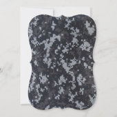 5x7 NAVY DIGITAL Uniform Camo Wedding Invitation Kaart (Achterkant)