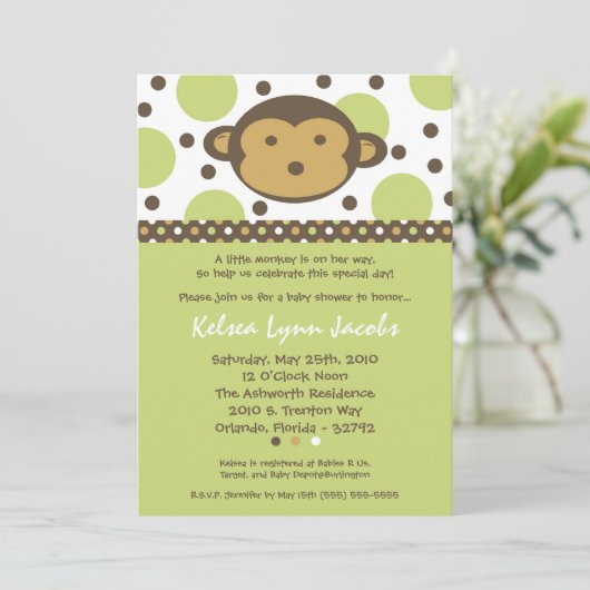 5x7 Neutr Modern Mod Baby shower Invitation (Debout devant)