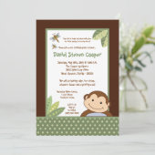 5x7 Neutral Papgayo Singe Invitation Anniversaire (Debout devant)