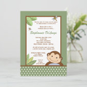 5x7 Neutral Papgayo Singe Invitation Anniversaire (Debout devant)