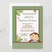 5x7 Neutral Papgayo Singe Invitation Anniversaire (Devant / Derrière)