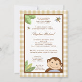5x7 Neutral Papgayo Singe Invitation Anniversaire (Devant)