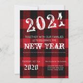 5x7 New Years Eve uitnodiging Red Buffalo Plaid (Voorkant)