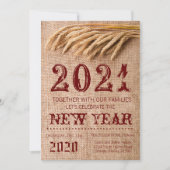 5x7 New Years Eve Uitnodiging Tarwe op Burlap Sack (Voorkant)
