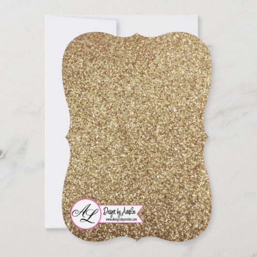 5x7 Nieuwjaar Eve Party uitnodiging Gouden Glitter (Achterkant)