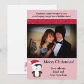5x7 Noël Casquette Penguin Invitation (Devant / Derrière)