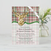 5x7 Noël Invitation Gold Parties scintillant Reind (Debout devant)