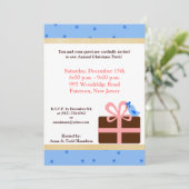 5x7 Noël présent Invitation d'oiseaux bleus (Debout devant)