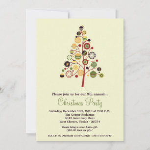 5x7 Noël XMAS Arbre Noël Invitation