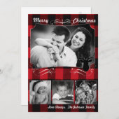 5x7 Noël XMAS Carte photo de cerf rouge noir (Devant / Derrière)