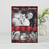 5x7 Noël XMAS Carte photo de cerf rouge noir (Debout devant)