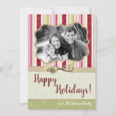 5x7 Noël XMAS Carte photo en tissu rayé vert XMAS (Devant)