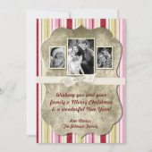 5x7 Noël XMAS Carte photo en tissu rayé vert XMAS (Devant)