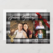 5x7 Noël XMAS Carte photo noir (Devant / Derrière)