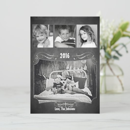 5x7 Noël XMAS Chalk Board Carte photo enseignant (Debout devant)