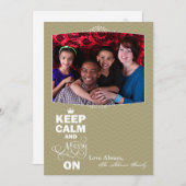 5x7 Noël XMAS Gardez le calme Joyeux sur le Carte (Devant / Derrière)