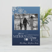 5x7 Noël XMAS Snowflakes Snow Carte photo (Debout devant)