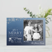 5x7 Noël XMAS Snowflakes Snow Carte photo (Debout devant)