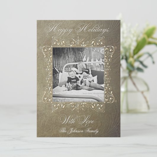 5x7 Noël XMAS Vieux Carte photo papier (Debout devant)