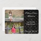 5x7 Noir Acier Métal Aluminium Faire-part supérieu (Devant / Derrière)