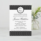 5x7 Noir Blanc Polka Baby shower Invitation (Debout devant)