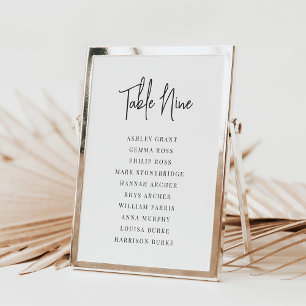 5x7 Noir et blanc Nom d'invité Carte Numéro de tab