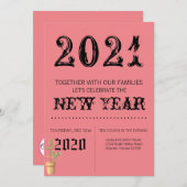 5x7 Nouvel An Eve Invitation Bohemian Cactus Succ (Devant / Derrière)