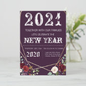 5x7 Nouvel An Eve Invitation Plum Purple Roses Go (Debout devant)