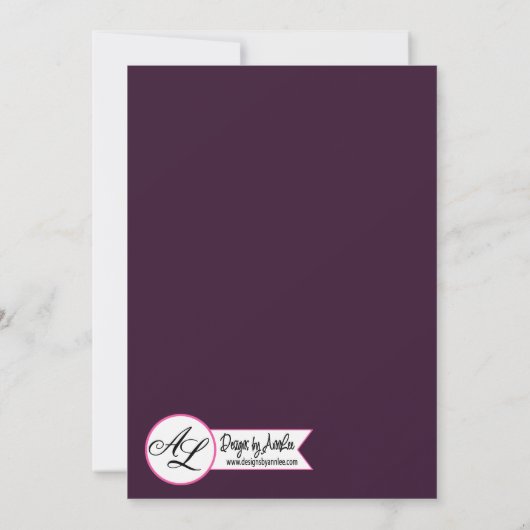5x7 Nouvel An Eve Invitation Plum Purple Roses Go (Dos)