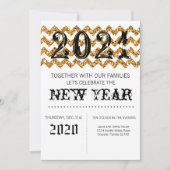 5x7 Nouvel An Invitation Parties scintillant Or Ch (Devant)