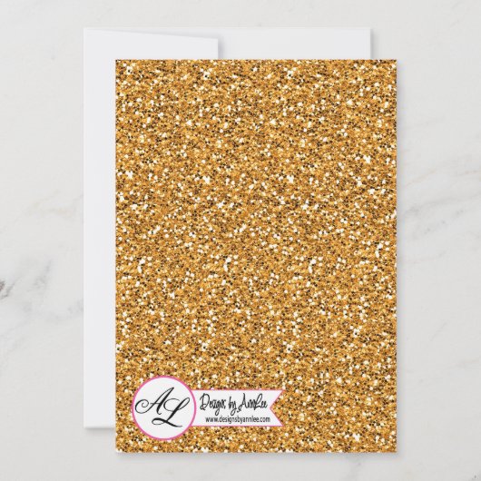 5x7 Nouvel An Invitation Parties scintillant Or Ch (Dos)