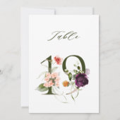5x7 Numéro 19 Botanique Floral, Numéro de Table (Dos)