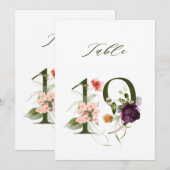 5x7 Numéro 19 Botanique Floral, Numéro de Table (Devant / Derrière)