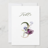 5x7 Numéro 3 Botanique Floral, Numéro de Table (Dos)