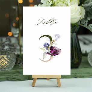 5x7 Numéro 3 Botanique Floral, Numéro de Table