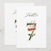 5x7 Numéro 7 Botanique Floral, Numéro de Table (Devant / Derrière)