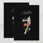 5x7 Numéro 7 Floral Botanique, Numéro de Table Noi (Devant / Derrière)