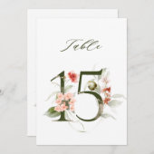 5x7 Numéro Botanique Floral 15, Numéro de Table (Devant / Derrière)