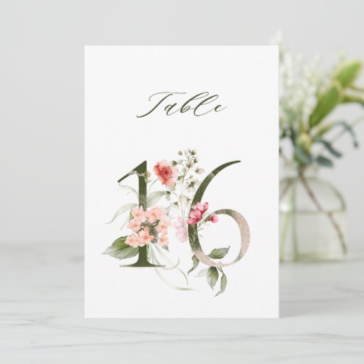 5x7 Numéro Botanique Floral 16, Numéro de Table (Debout devant)