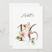 5x7 Numéro Botanique Floral 16, Numéro de Table (Devant / Derrière)