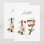 5x7 Numéro Botanique Floral 17, Numéro de Table (Devant / Derrière)
