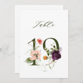 5x7 Numéro Botanique Floral 19, Numéro de Table (Devant / Derrière)
