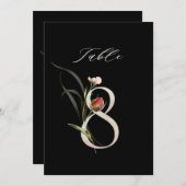 5x7 Numéro Botanique Floral 8, Numéro de Table Noi (Devant / Derrière)