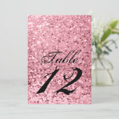 5x7 Numéro de carte Rose Gold Parties scintillant (Debout devant)