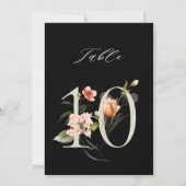5x7 Numéro de table botanique floral numéro 10, No (Dos)